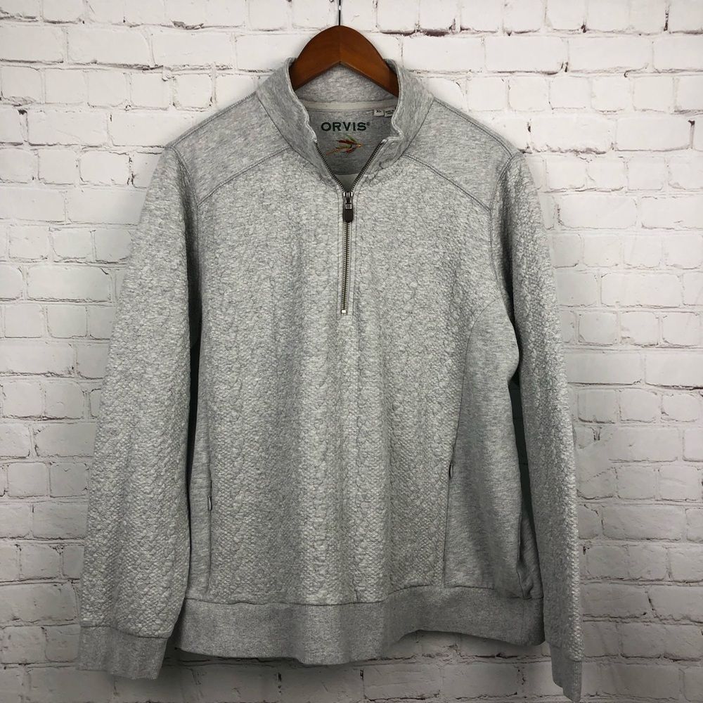 Orvis Gray Quarter Zip Pullover Men's Sz XL - Picture 2 of 10